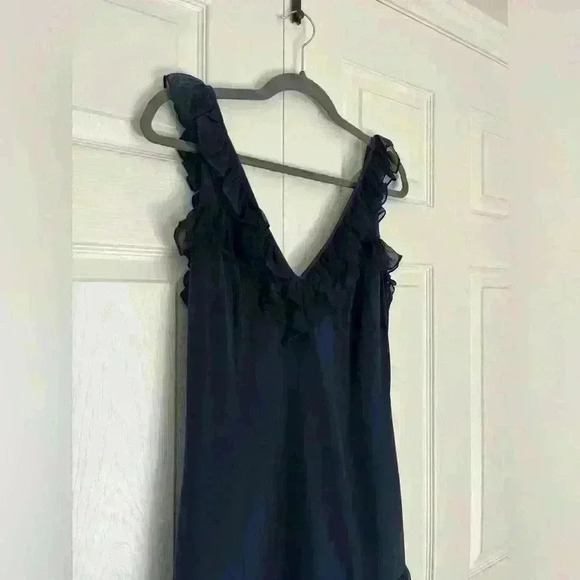 CINQ A SEPT 100% SILK ELOIZIA DRESS NAVY BLUE SIZE 8 - Picture 6 of 12